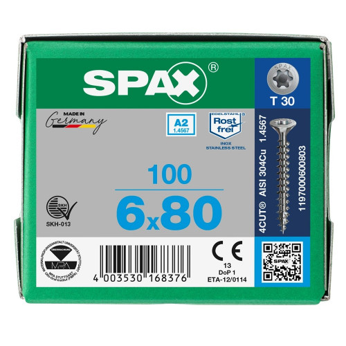 Spax 6,0x80 мм 1197000600803 (100 шт/упак.)