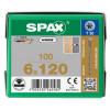 Spax 6*120 регулировочный 0161010601205 (100 шт), Wirox, T30 EAN 4003530260582