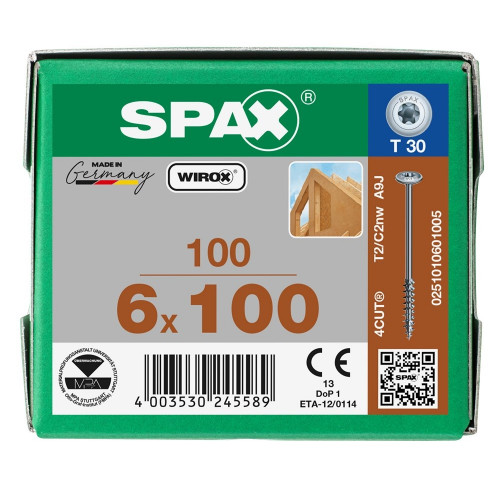 Spax 6x100 мм 0251010601005 / стар. 0251750601005 (100 шт/упак)