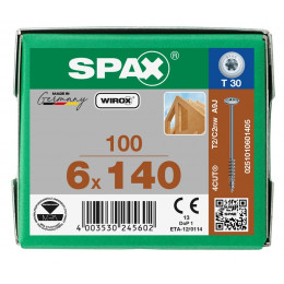 Spax 6x140 мм 0251010601405 / стар. 0251750601405 (100 шт/упак)