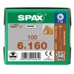 Spax 6x160 мм 0251010601605 / стар. 0251750601605 (100 шт/упак)