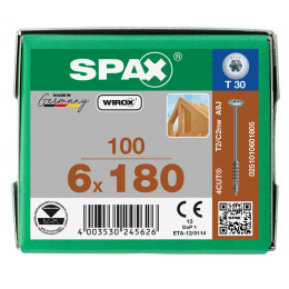Spax 6x180 мм 0251010601805 / стар. 0251750601805 (100 шт/упак)