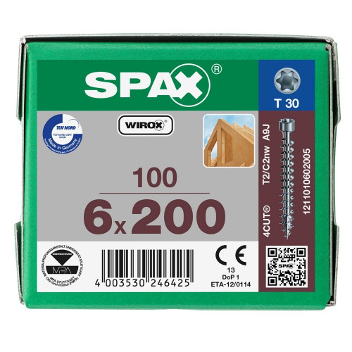 Spax 6x200 мм 1211010602005 / стар. 1211750602005 (100 шт/упак)
