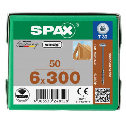 Spax 6x300 мм 0251010603005 (50 шт/упак)