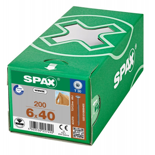 Spax 6x40 мм 0251010600405 (200 шт/упак) EAN 40035302057490