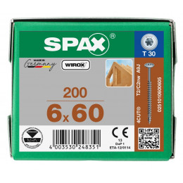 Spax 6x60 мм 0251010600605 / стар. 0251750600605 (200 шт/упак)