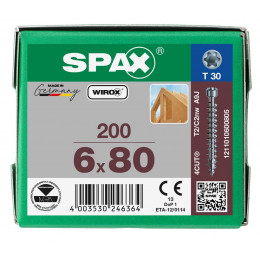 Spax 6x80 мм 1211010600805 / стар. 1211750600805 (200 шт/упак)