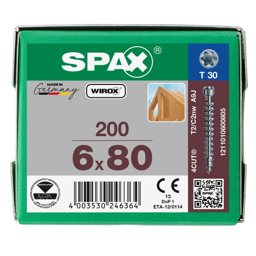 Spax 6x80 мм 1211010600805 / стар. 1211750600805 (200 шт/упак)