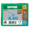 SPAX 8,0x50 (50 шт/уп) 35708000601001 для анкерного основания столба, нержа А1