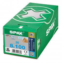 Spax 8x100 мм 0197000801005 (50 шт/упак.) - А2, неполная резьба 