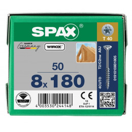 Spax 8x180 мм 0191010801805 / 0191750801805 (50 шт/упак) 0191020801805