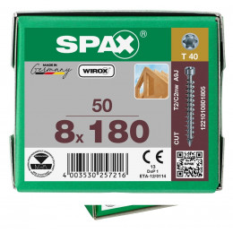 Spax 8x180 мм 1221010801805 (50 шт/упак) EAN 4003530257216