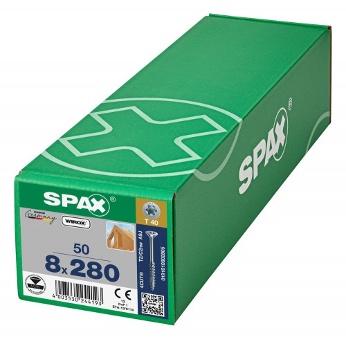 Spax 8x280 мм 0191010802805 / 0191750802805 (50 шт/упак) 0191020802805
