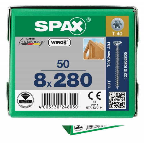 Spax 8x280 мм 1201010802805 / стар. 1201020802805 (50 шт/упак)