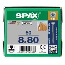 Spax 8x80 мм 0191010800805 / 0191750800805 (50 шт/упак)