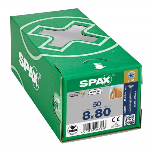 Spax 8x80 мм 0191010800805 / 0191750800805 (50 шт/упак)