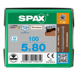 Spax-D для террасной доски 5*80мм 0537000500803 A2 (100 шт)