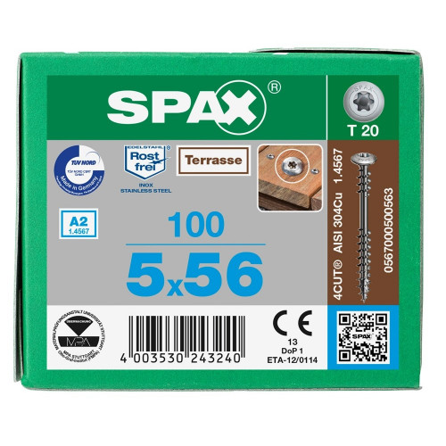 Spax-D с тарельчатой головкой 5*56 мм 0567000500563 для террас (100 шт/упак)