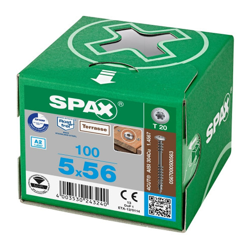 Spax-D с тарельчатой головкой 5*56 мм 0567000500563 для террас (100 шт/упак)