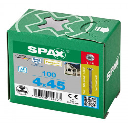 Spax для фасадов 4,0x45 мм 0467000400453 (100 шт/упак.) - малая головка, A2