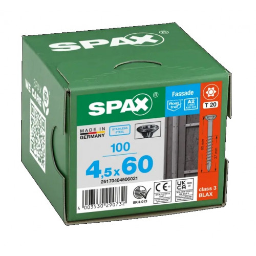 Spax для фасадов 4.5*60 мм 25170404506021 (100 шт/упак) чёрный Blax (EAN  4003530290732)