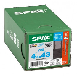 Spax для фасадов 4,5x43 (200) Blax 25470404504322 двойная резьба