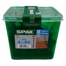 Spax для фасадов 4,5x50 мм 4547140450509 (500 шт/упак.) - двойная резьба, A2 (EAN 4003530240638)