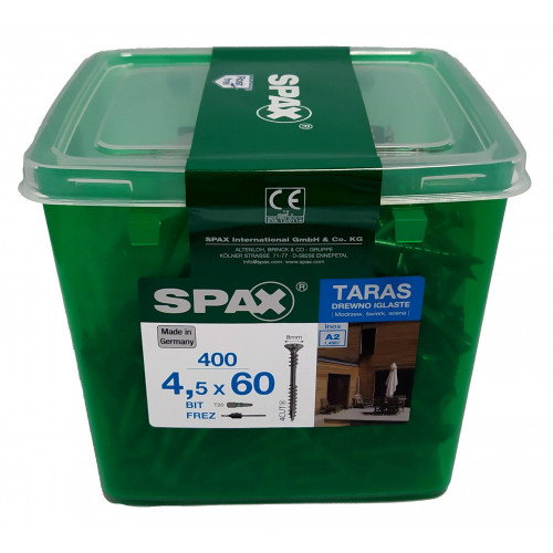 Spax для фасадов 4,5x60 мм 4547000450609 (400 шт/упак.) - двойная резьба, A2