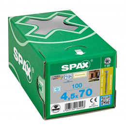 Spax для фасадов 4,5x70 мм 25470004507022 (100 шт/упак.) - двойная резьба, A2 (EAN 4003530184048)