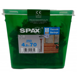 Spax для фасадов 4,5x70 мм 4547140450709 250 шт/упак. - двойная резьба, A2 Antik, T20
