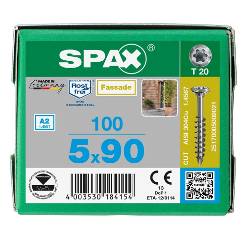 Spax для фасадов 5,0x90 мм 25170005009021 (100 шт/упак.) A2