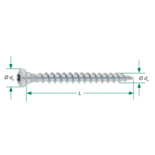 Spax SXCS 5x50 мм  35705006105015 (200 шт/упак) - для перфорированного крепежа - уголков, Wirox, T20