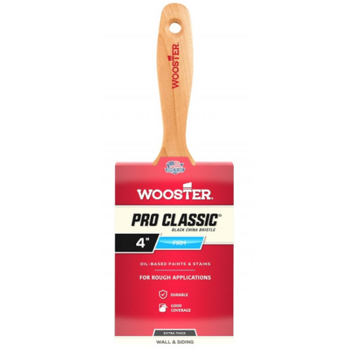 Z1307-4 Прямая кисть 4" PRO CLASSIC® – BLACK -  Extra-Thick Flat - для грубой покраски